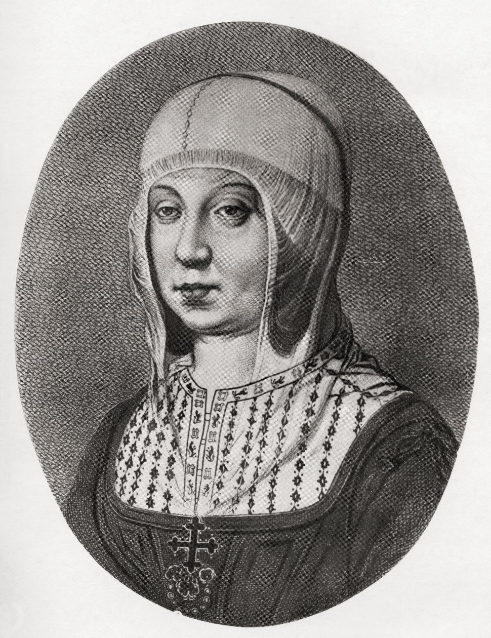 Isabella I Kastilialainen (puolisävyprintti) tekijältä Unbekannt Unbekannt