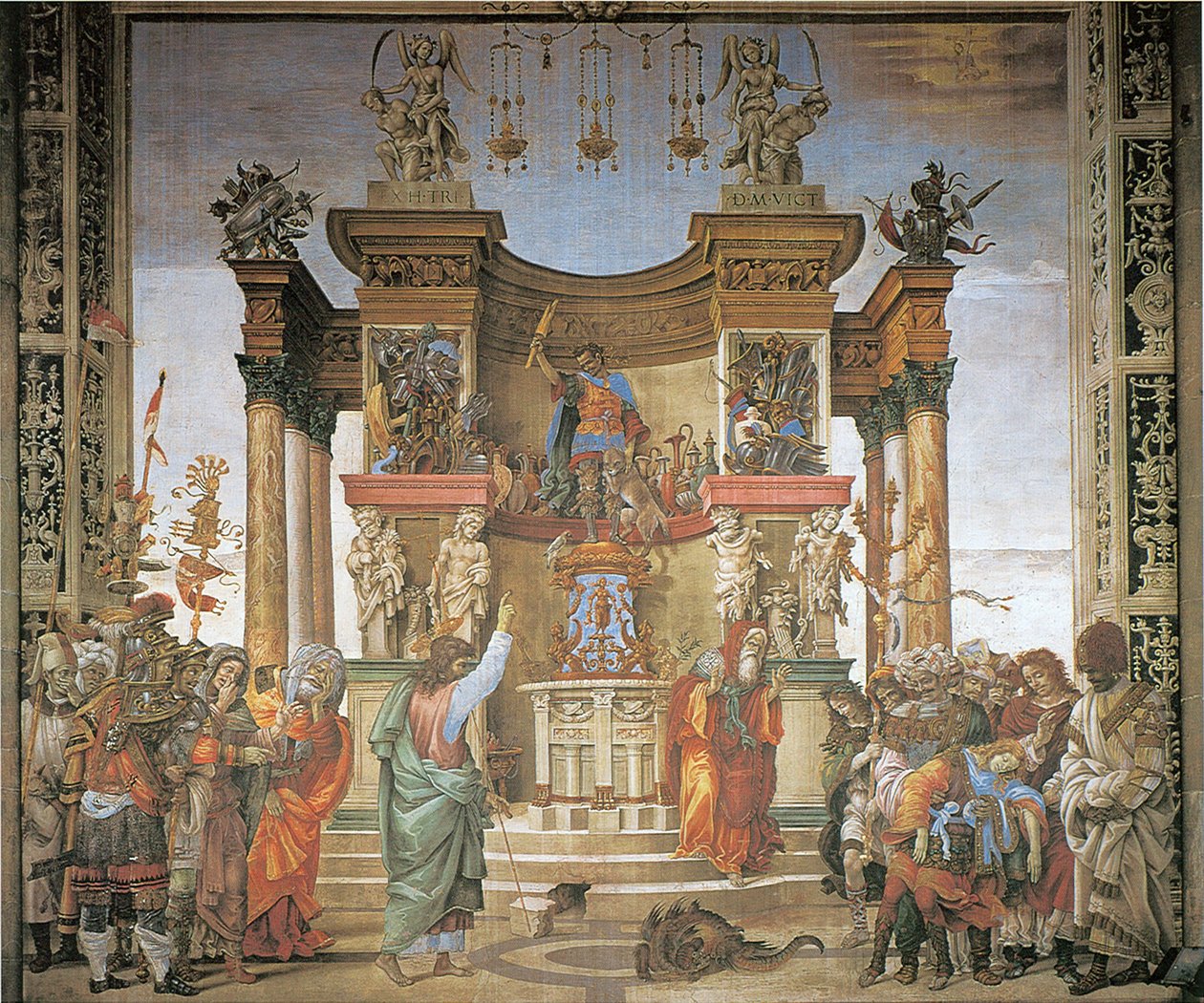 LIPPI, Filippino St Philip Driving the Dragon from the Temple of Hieropolis Fresco Strozzi Chapel, Santa Maria Novella, Firenze tekijältä Unbekannt Unbekannt