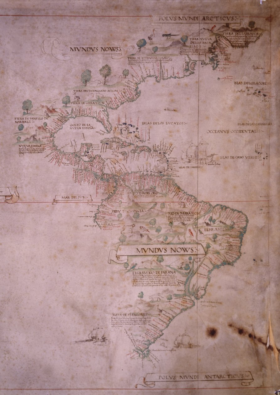 Uuden maailman kartta, n. 1532 tekijältä Unbekannt Unbekannt