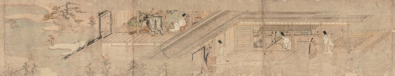 Narrative Picture Scroll about Love Romance of Courtier and Girl at Sumiyoshi tekijältä Unbekannt Unbekannt