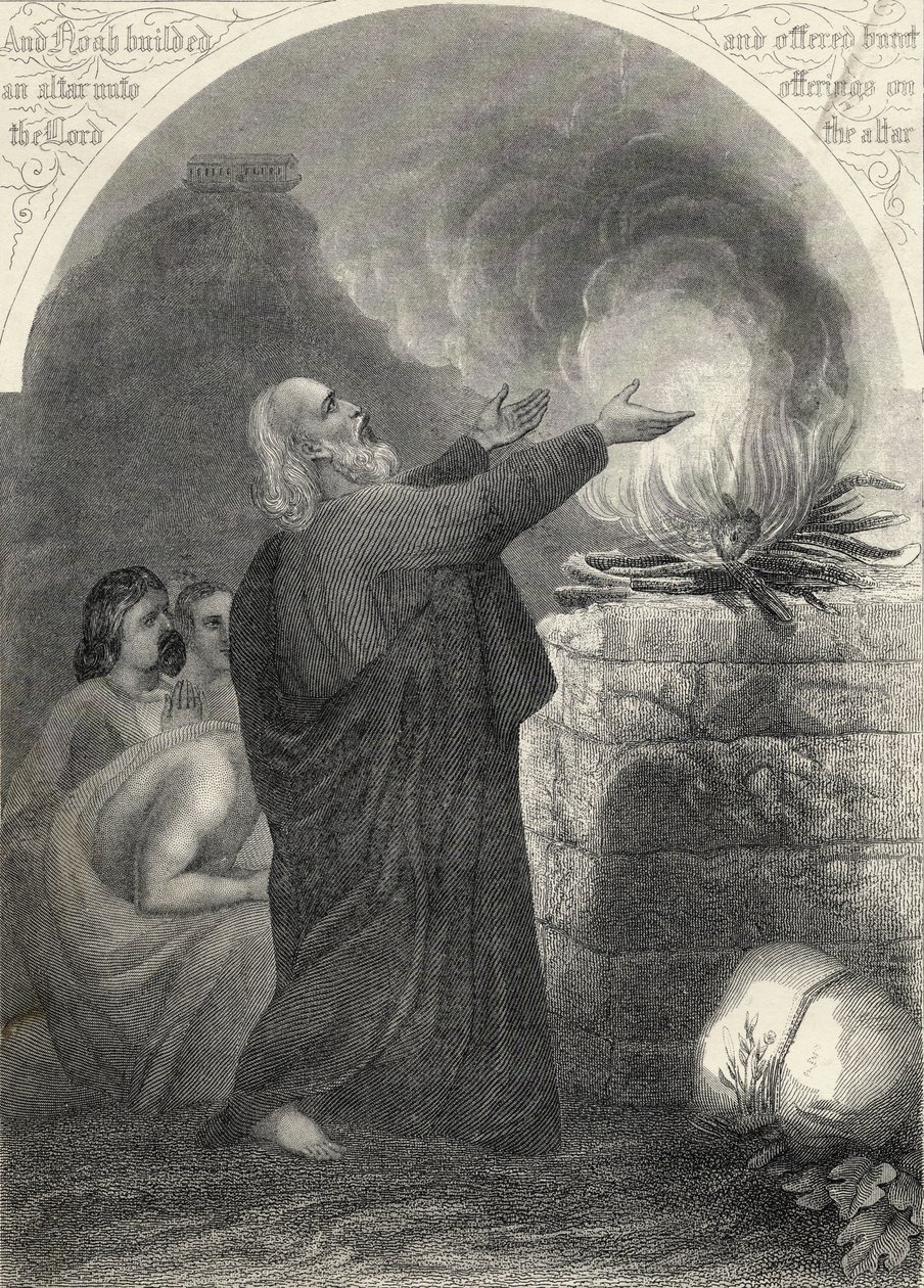 Noah, julkaisusta The National Illustrated Family Bible, julkaistu noin 1870 tekijältä Unbekannt Unbekannt