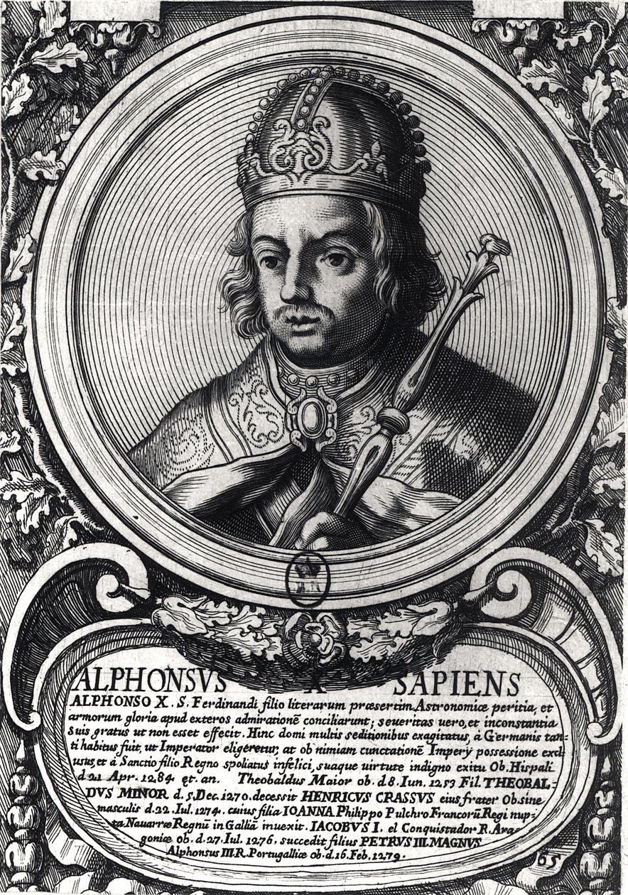 Alfonso X:n (1221-84) "viisaan" muotokuva tekijältä Unbekannt Unbekannt