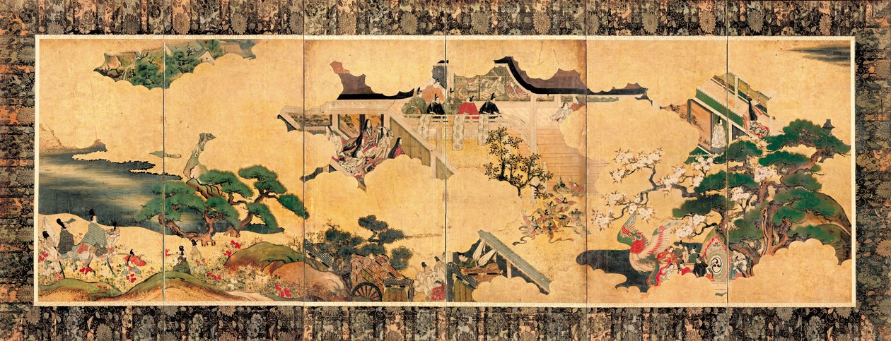 Kohtauksia Genjin tarinan (Genji monogatari) kolmesta luvusta tekijältä Unbekannt Unbekannt