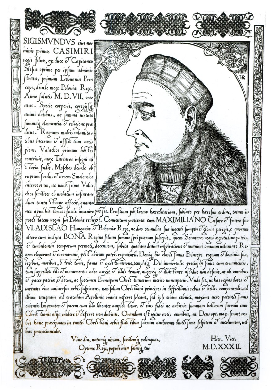 Sigismund I (1467-1548), 1532 tekijältä Unbekannt Unbekannt