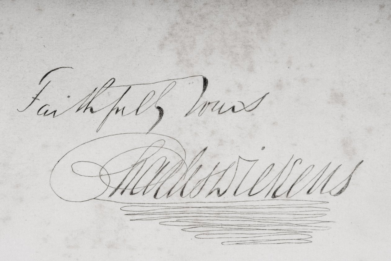 Charles Dickensin (1812-70) allekirjoitus 1853 tekijältä Unbekannt Unbekannt