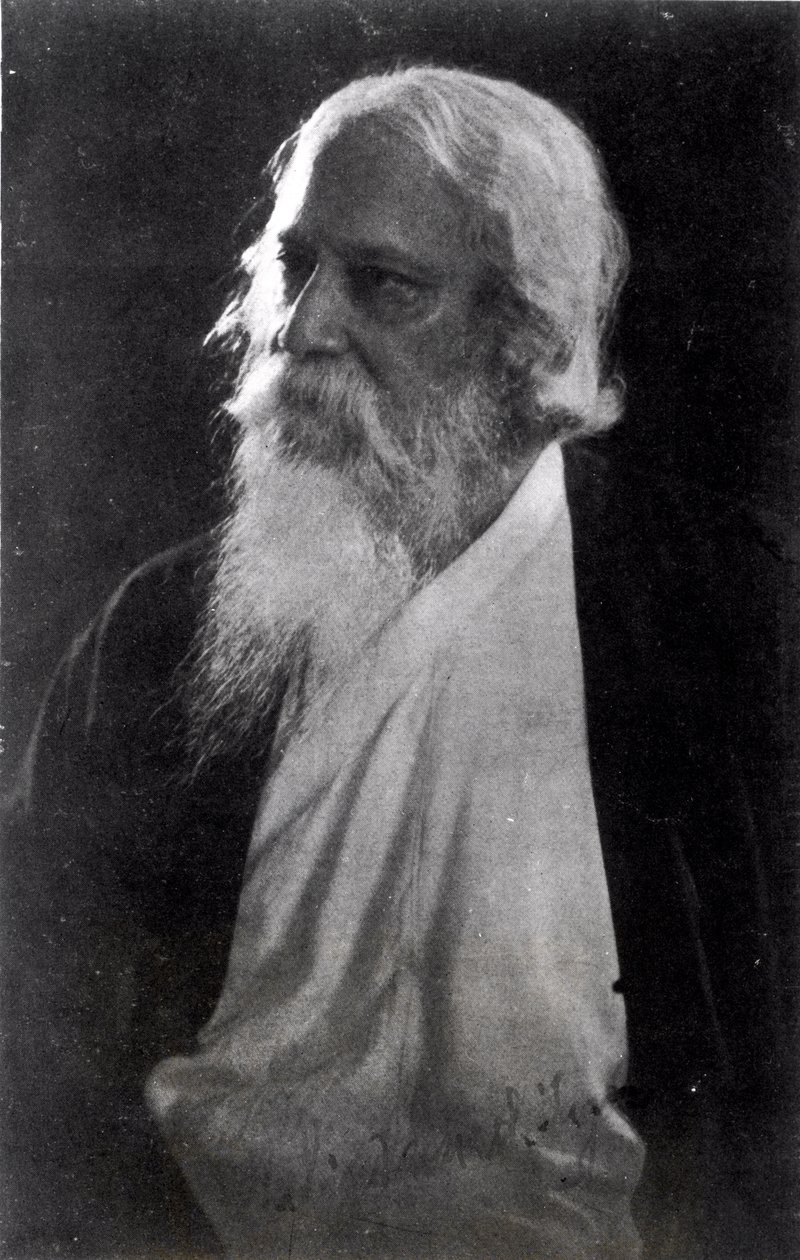 Sir Rabindranath Tagore (1861-1941) (bundw-kuva) tekijältä Unbekannt Unbekannt