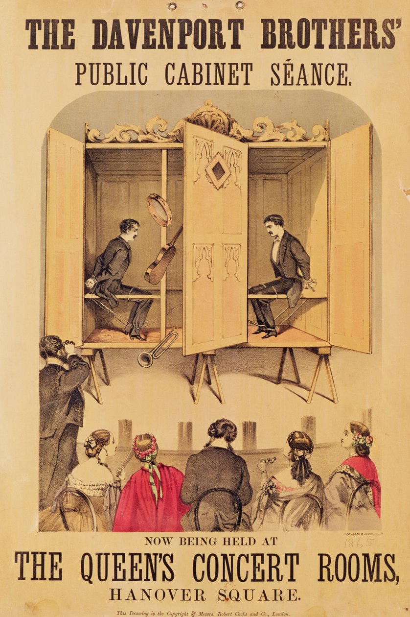 Davenportin veljekset, Seancen juliste, 1865 tekijältä Unbekannt Unbekannt