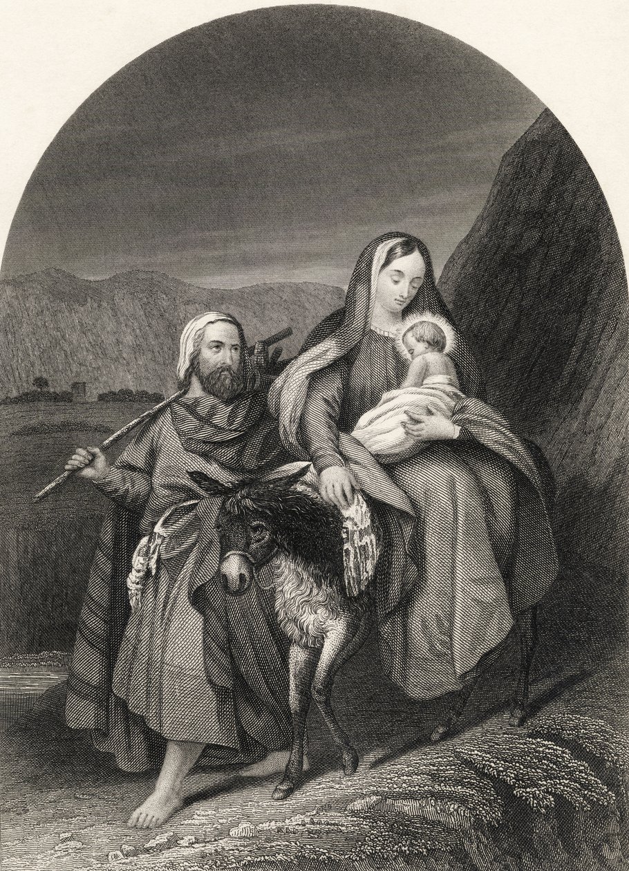 Lento Egyptiin, S. Allenin kaivertama "The National Illustrated Family Bible", julkaistu n. 1870 tekijältä Unbekannt Unbekannt