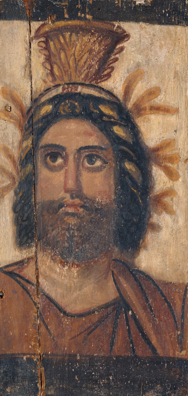 Kolmiosainen paneeli maalatulla Serapis -kuvalla tekijältä Unbekannt Unbekannt