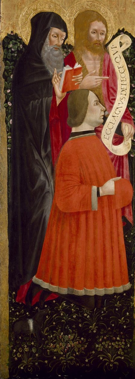 Tuntematon italialainen - Pyhät Anthony Abbot ja Johannes Kastaja luovuttajan kanssa tekijältä Unbekannt Unbekannt
