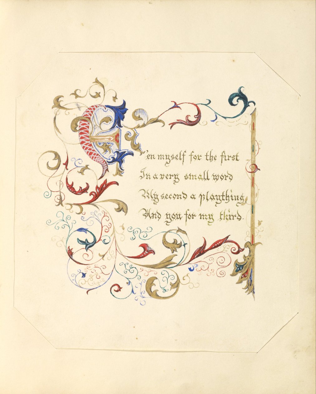 Tuntematon valmistaja, brittiläinen - (Illuminated Manuscript Poem) tekijältä Unbekannt Unbekannt