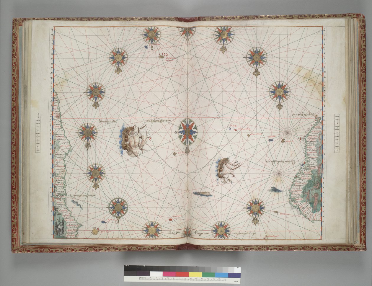 Vallard Atlas 1547 6 Brasilia Afrikka Atlantin valtameri tekijältä Unbekannt Unbekannt
