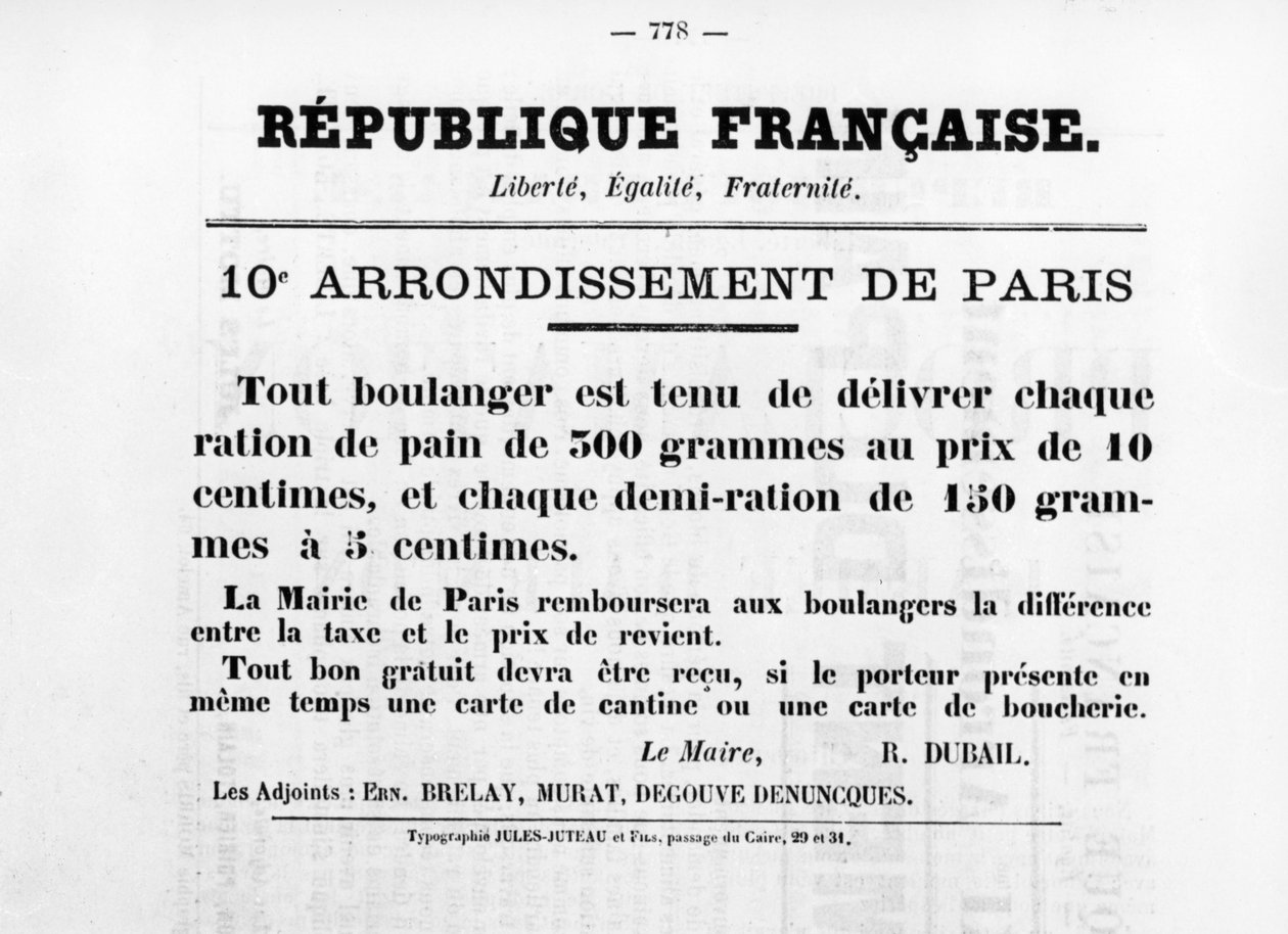 10th Arrondissement de Paris, Pariisin kommuunin ranskalaisista poliittisista julisteista, toukokuu 1871 tekijältä Unbekannt