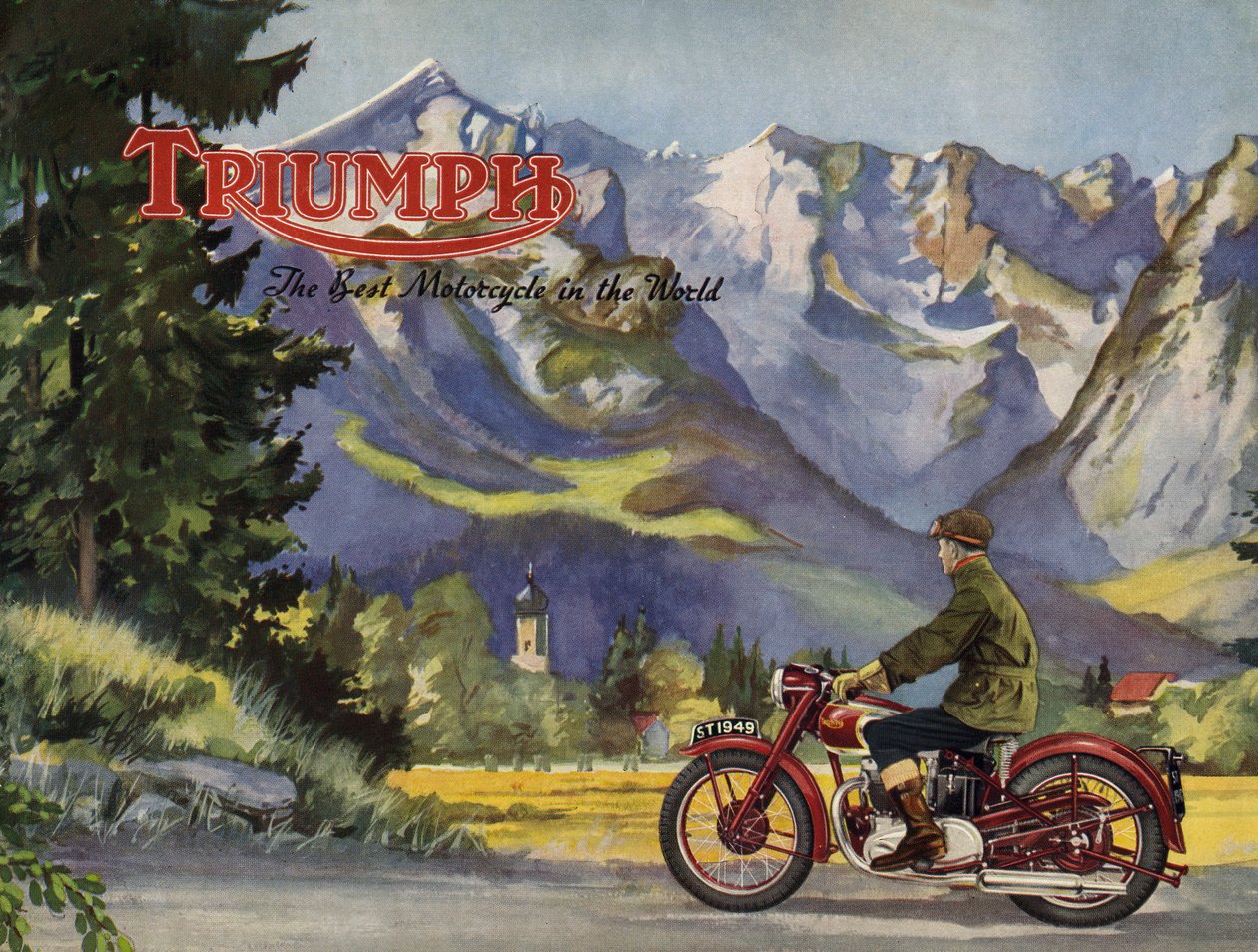 1948 Triumph 5T speed twin -esite. tekijältä Unbekannt