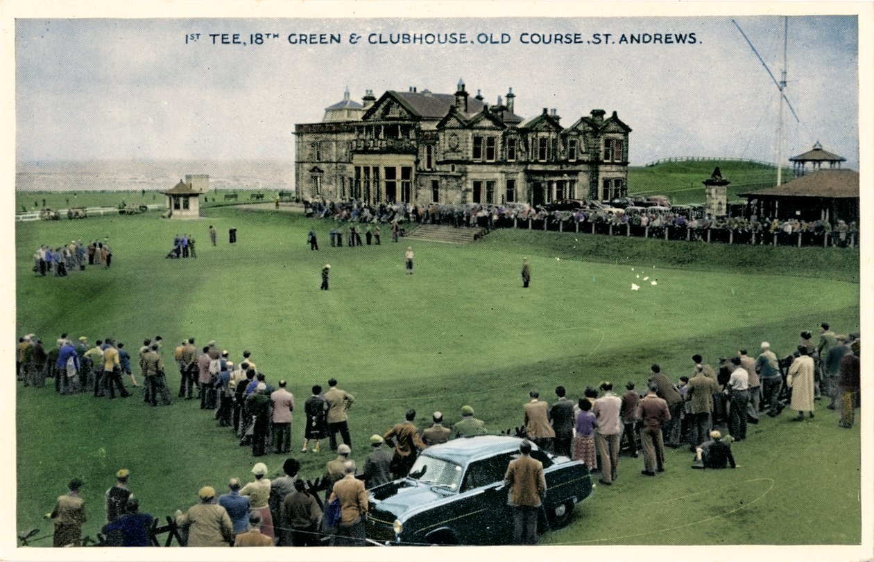 1st Tee, 18th Green & Clubhouse, Old Course, St. Andrews, 1955 tekijältä Unbekannt