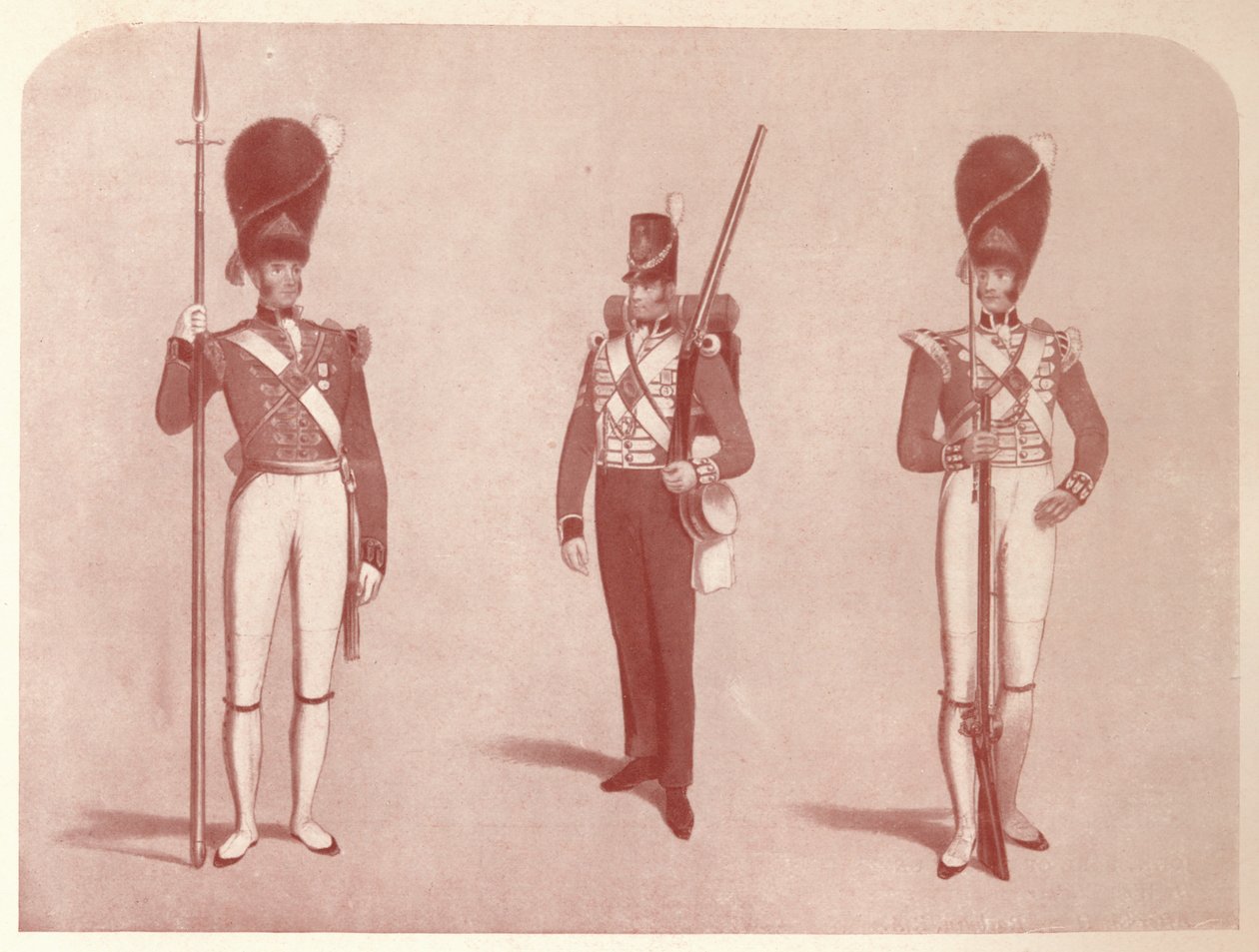 1. eli Grenadier rykmentti kaarti vuosina 1815, 1909 tekijältä Unbekannt