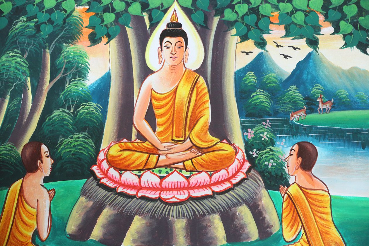 20151103, Kasi, Laos : Shakyamuni Buddhan elämäntarinaa kuvaava maalaus tekijältä Unbekannt