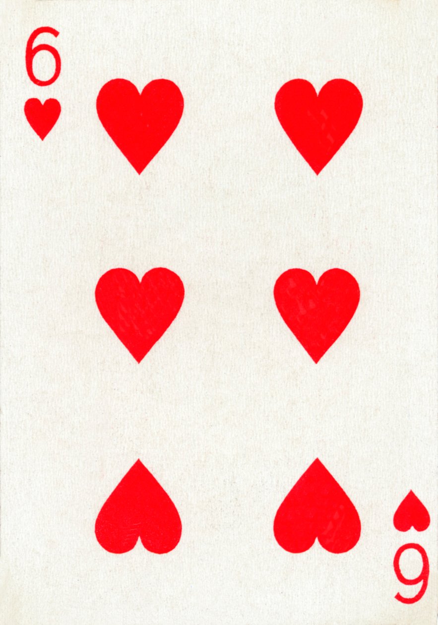 6 of Hearts Goodall & Son Ltd.:n pelikorttipakasta, vuodelta 1940 tekijältä Unbekannt