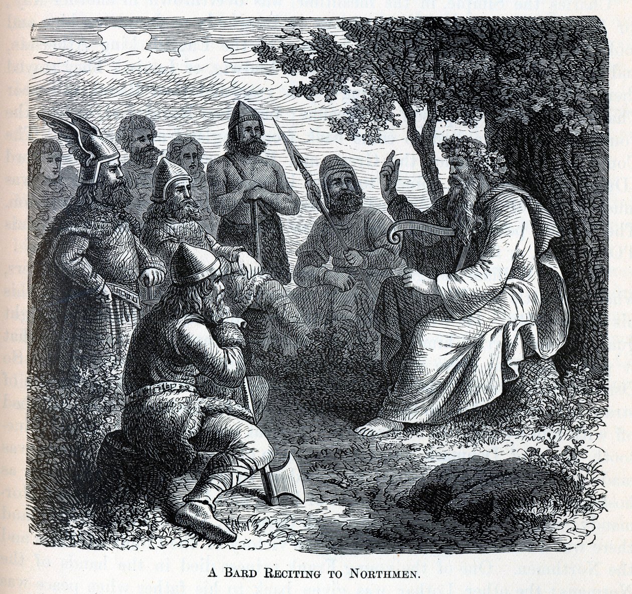 Bardi lausumassa pohjoismiehille, 1882 tekijältä Unbekannt