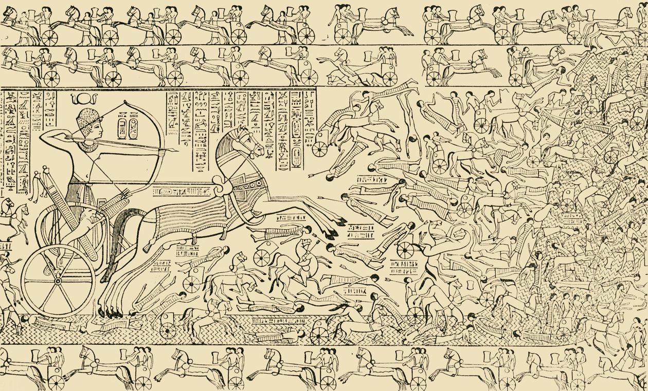 Taistelukohtaus Theban Rameseumista, 1890. tekijältä Unbekannt
