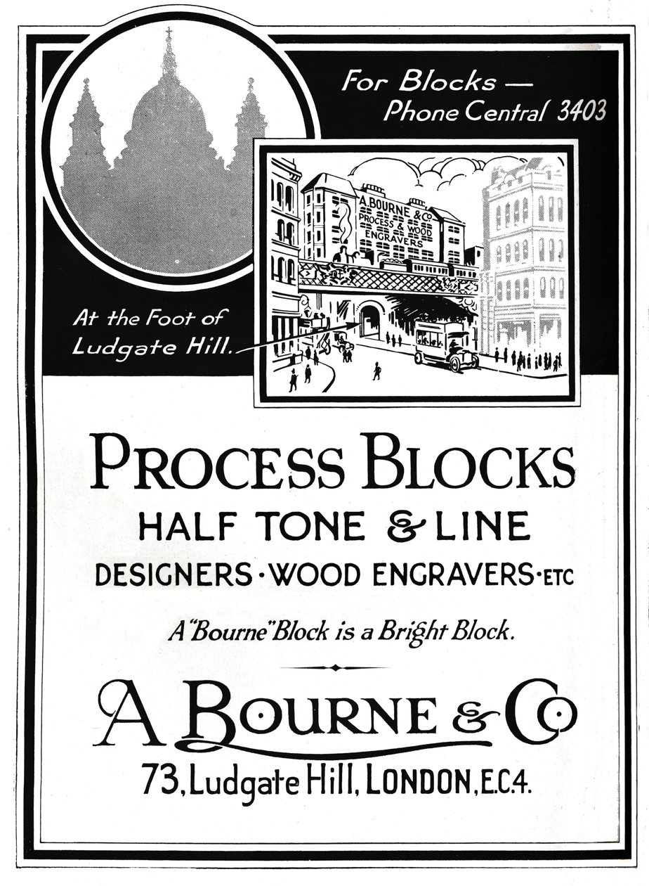 A. Bourne & Co. Advert - Process Blocks, 1919 tekijältä Unbekannt