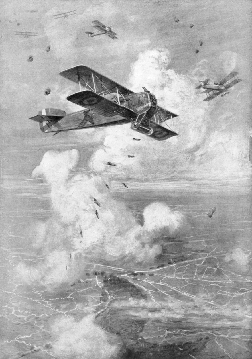 Ranskalainen kaksitasoinen Breguet-pommikone toiminnassa, vuodelta 1917 1926 tekijältä Unbekannt