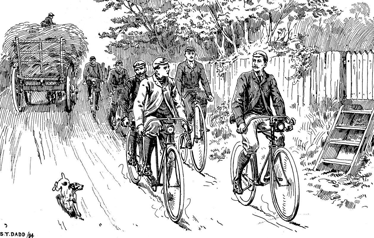 Brittiläinen pyöräilyseura maaretkelle, 1895 tekijältä Unbekannt
