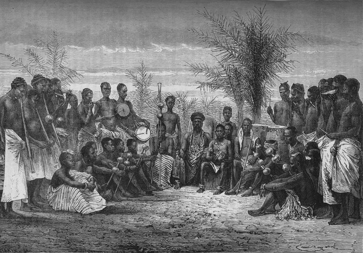 Cape Coastin kuningas ja hänen hovinsa, vuodelta 1880 tekijältä Unbekannt