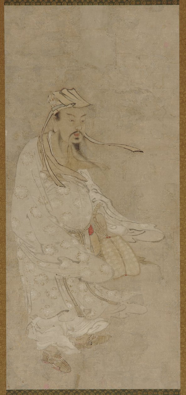 Kiinalainen mies seisoo kovassa tuulessa, Edo-kausi, 1600-luku. tekijältä Unbekannt