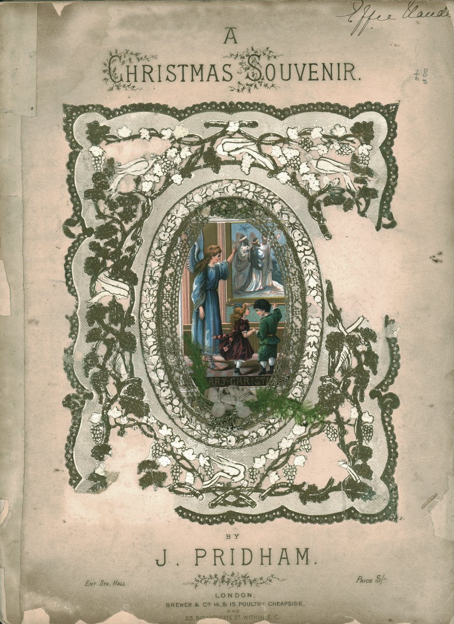 Joulumuisto, kansilehti nuotteihin, 1860-luku tekijältä Unbekannt