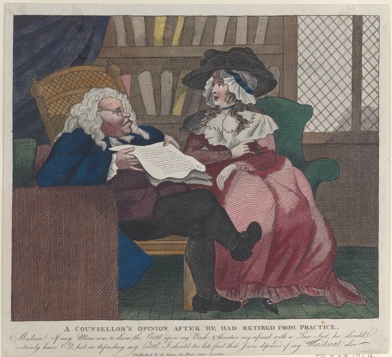 Neuvonantajan mielipide sen jälkeen, kun hän oli lopettanut ammatinharjoittelun – The Legal Consultation, 1780-94., 1780-94 tekijältä Unbekannt