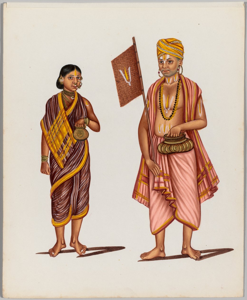 Pariskunta Costumes and Professions -sarjasta, 1800-luvun puoliväli. tekijältä Unbekannt