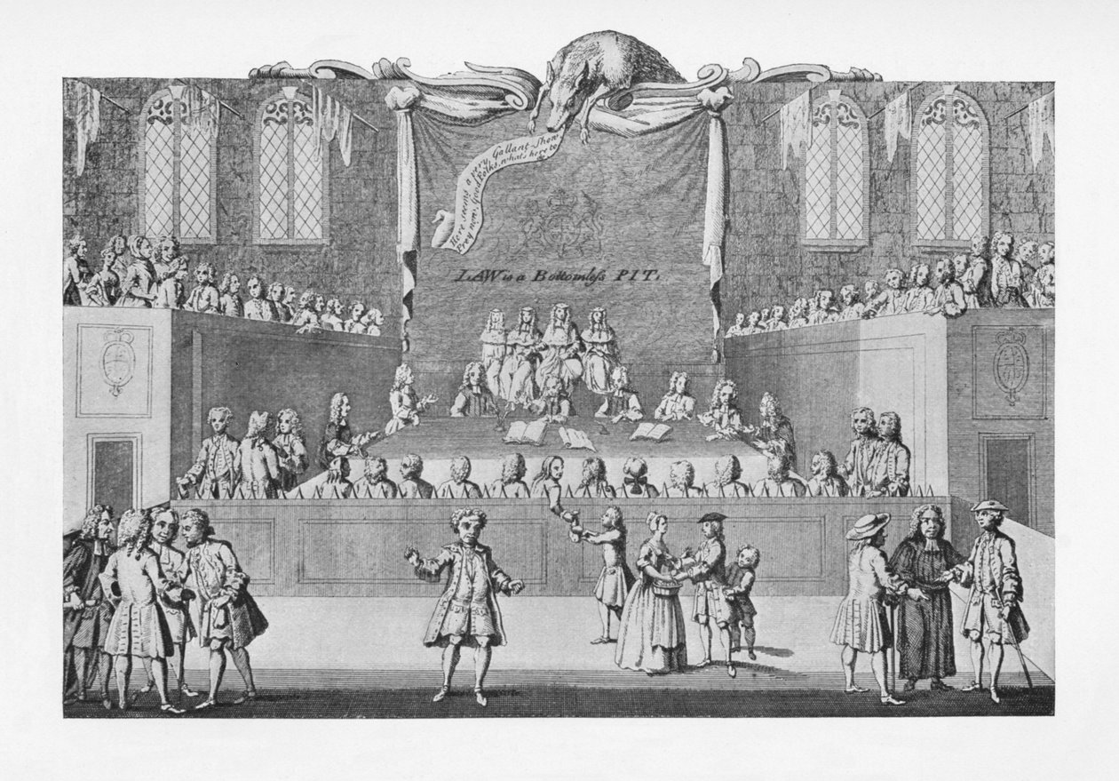 Tuomioistuin noin 1733, c1733, 1904 tekijältä Unbekannt