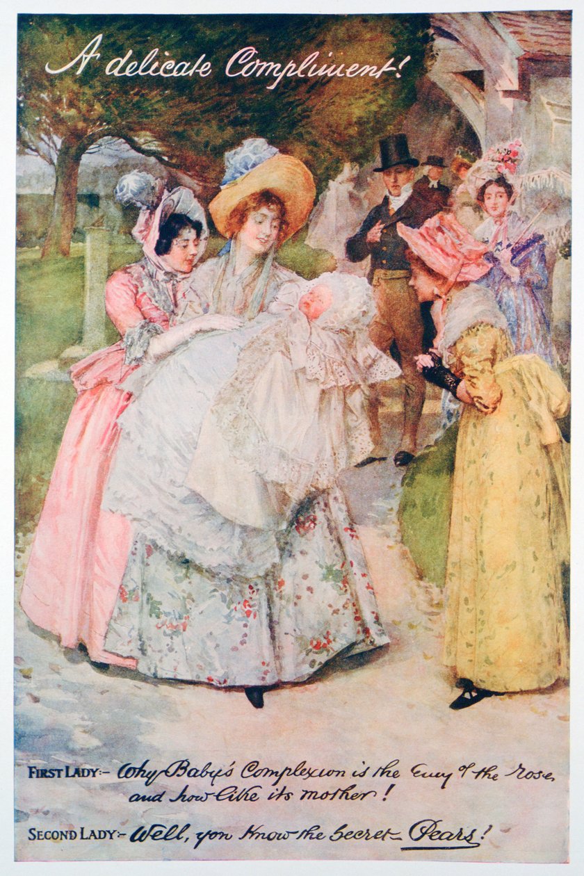 Herkkä kohteliaisuus, Pears-saippuamainos, 1914. Vedos Pears Christmas Annualista, 1914 tekijältä Unbekannt