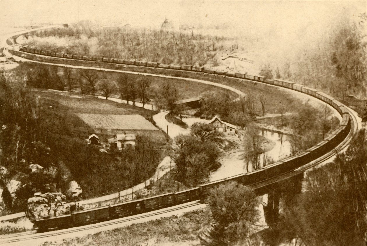 Jättimäinen tavarajuna 54 pakettiautosta yhdellä moottorilla, Chicago and North West Railway, 193 tekijältä Unbekannt