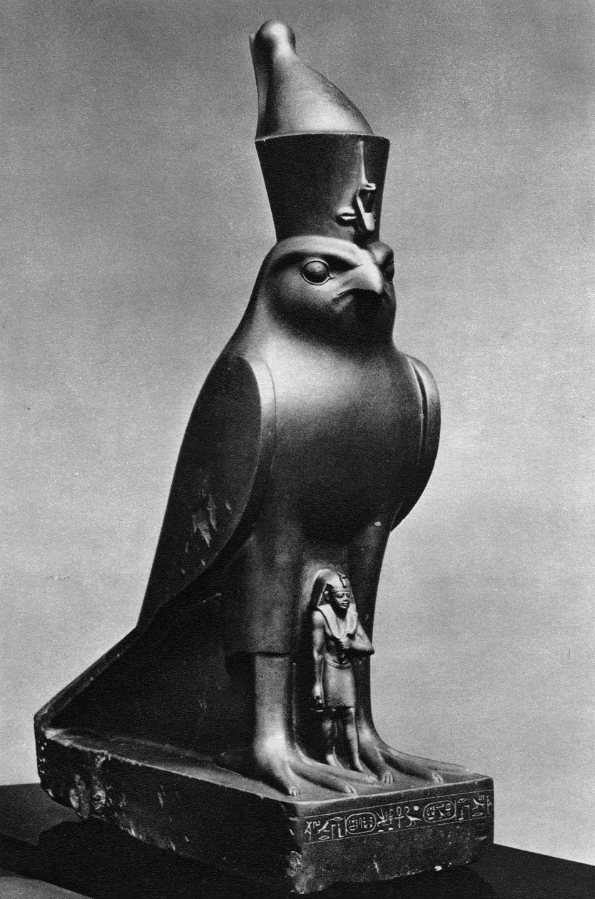 Horus-haukka kuningas Nectanebo I:n kanssa 380 eaa.-362 eKr., c370 eKr. 1936 tekijältä Unbekannt