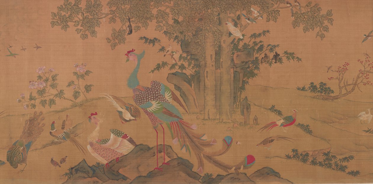 Sata lintua palvoo Feeniksejä, Qing-dynastia, 1700-luku. tekijältä Unbekannt