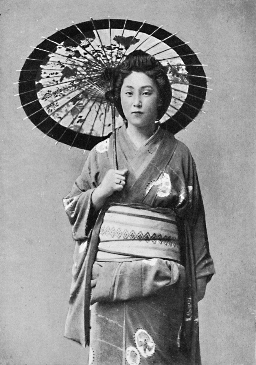 Japanilainen nainen kävelyasussa, 1902 tekijältä Unbekannt