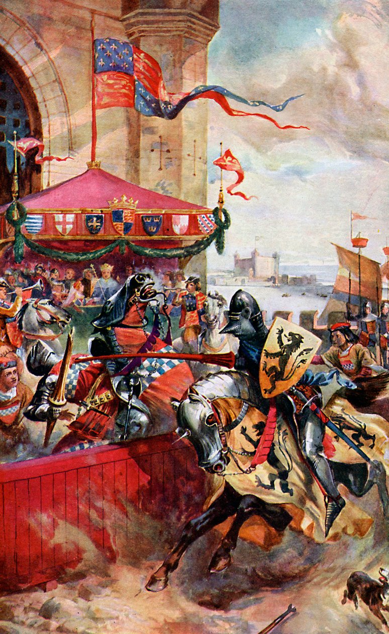 Turnaus London Bridgellä, 1390, c1920 tekijältä Unbekannt