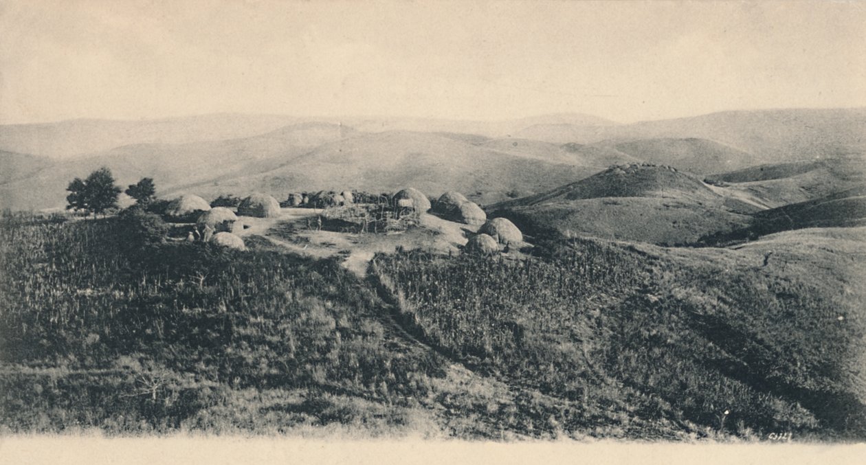 Kafir Kraal - Zulumaa, 1900-luvun alku. tekijältä Unbekannt