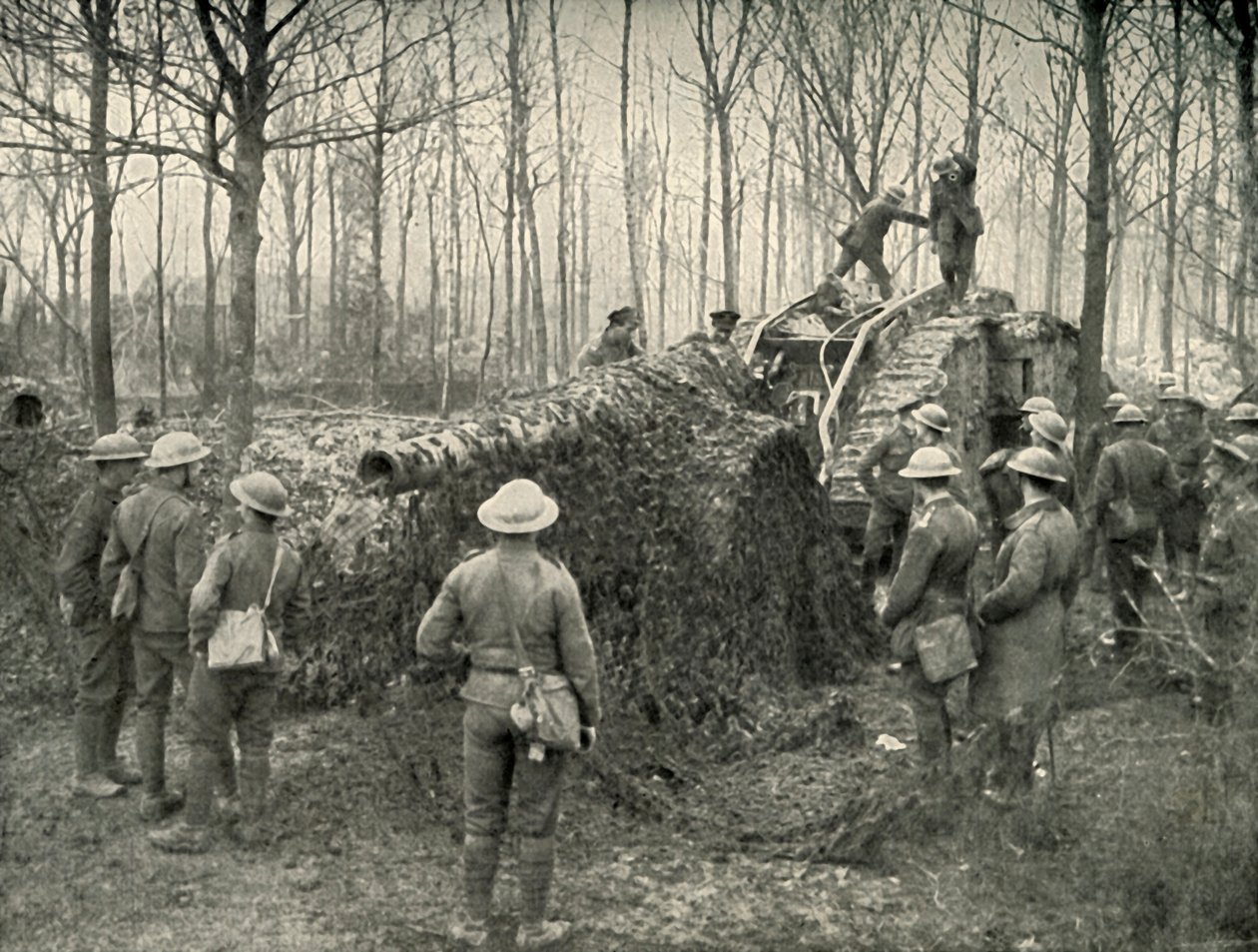 Maalaiva tuo naamiointiin 5.9 saksalaisen laivaston aseen, 1919. tekijältä Unbekannt