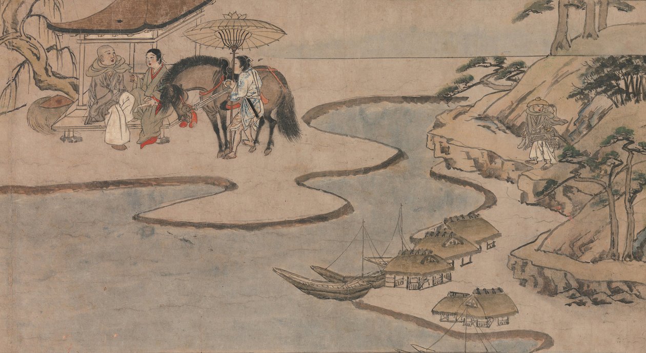 Pitkä tarina syysyöhön Aki no yo nagamonogatari, ca. 1400. tekijältä Unbekannt