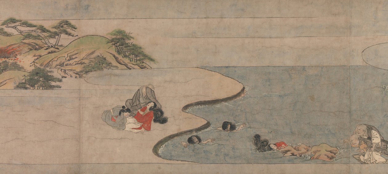 Pitkä tarina syysyöhön Aki no yo nagamonogatari, ca. 1400. tekijältä Unbekannt