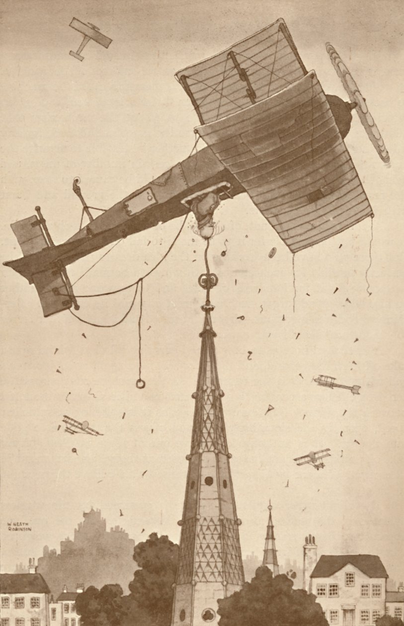 Loop-the-Looper syvässä ajatuksissaan raapimassa päätään vaikean ongelman takia, 1927 tekijältä Unbekannt