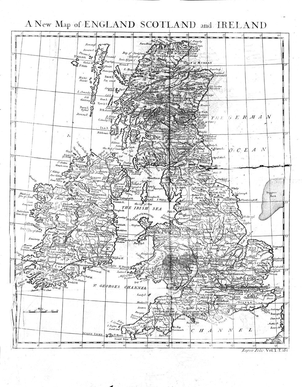 Englannin uusi kartta, Skotlanti ja Wales, 1800-luku tekijältä Unbekannt