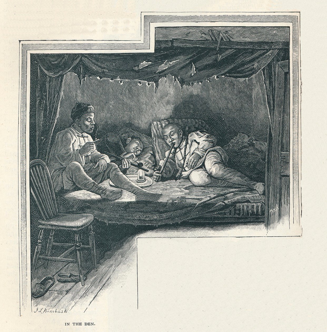 Yö oopiumiluolassa, 1891 tekijältä Unbekannt