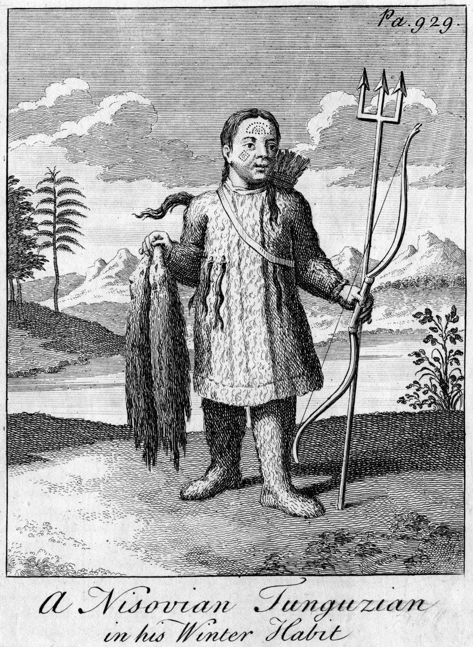 Nisovialainen tunguzilainen talvitottumuksessaan, 1700-luku tekijältä Unbekannt