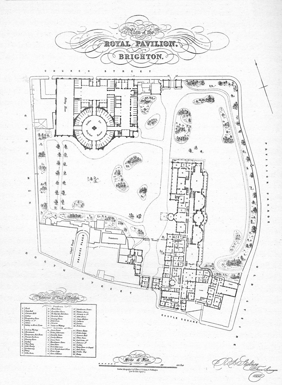 Paviljonkitilan suunnitelma sellaisena kuin se oli kun kaupungin viranomaiset ostivat sen, 1850, 1939 tekijältä Unbekannt