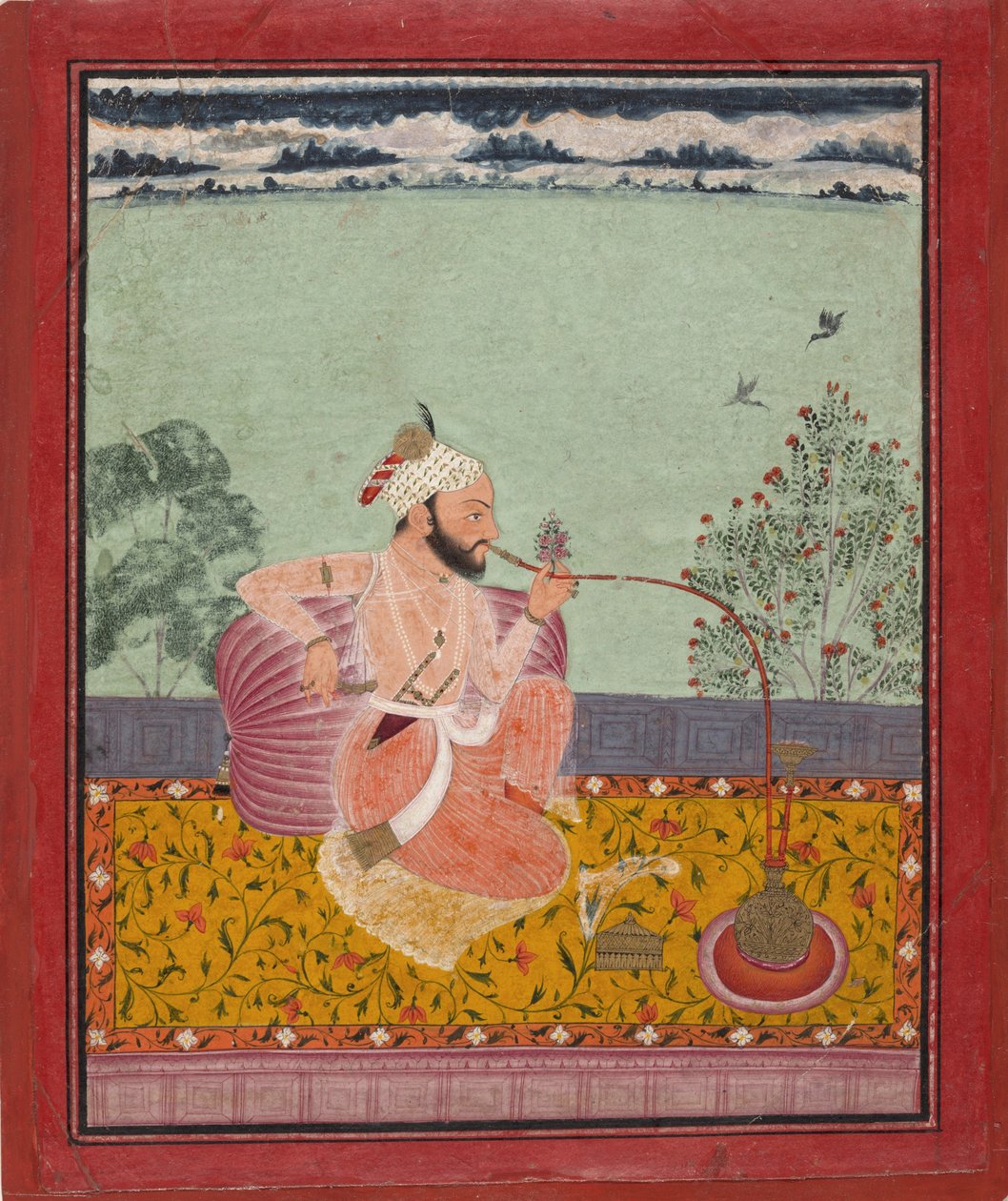 Vesipiippua polttava Raja. Kota, 1690-1710, Metropolitan Museum tekijältä Unbekannt