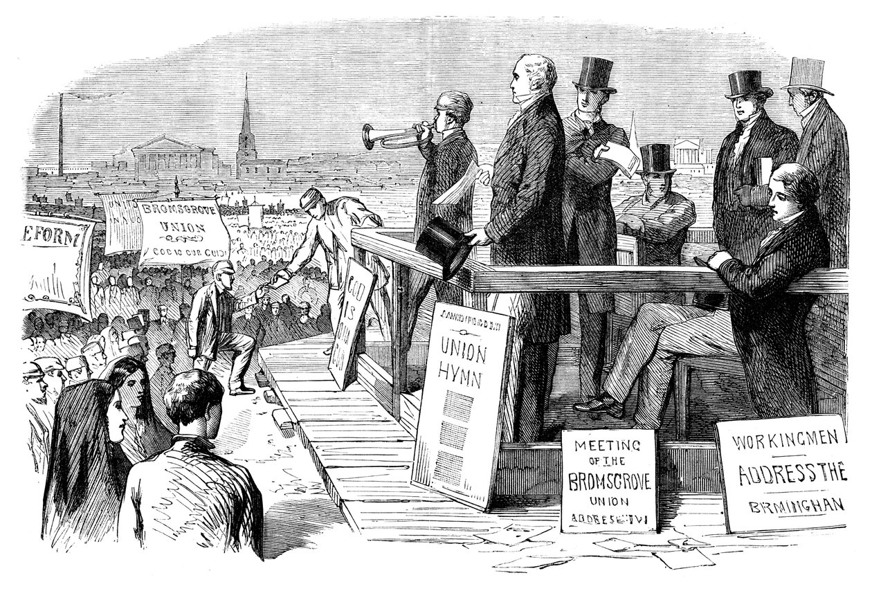 Reform Act -mielenosoitus, Birmingham, West Midlands, c1832 c1895 tekijältä Unbekannt